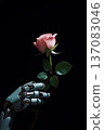 robot hand and flower. generative ai 137083046