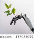robot hand and flower. generative ai 137083055