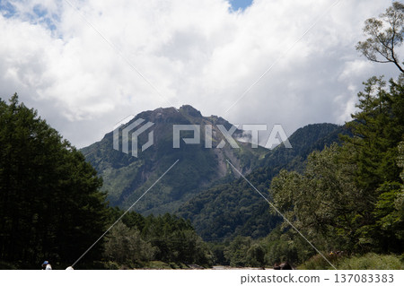 Cloudy Mount Togakushi in summer 137083383