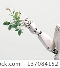 robot hand and flower. generative ai 137084152