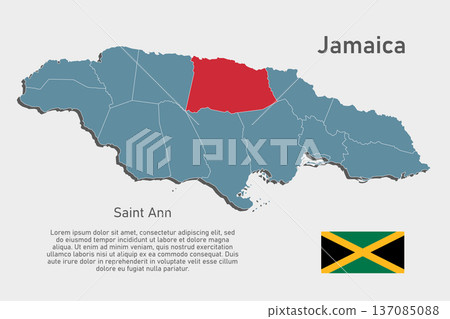 Vector map of Jamaica - Saint Ann Parish 137085088