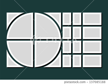 Template collage of sixteen frames, images, photo Template collage of sixteen frames, images, photo 137085188