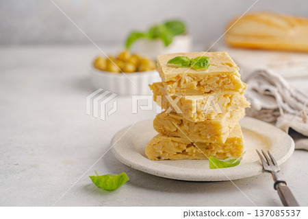 Spanish omelette with potatoes 137085537