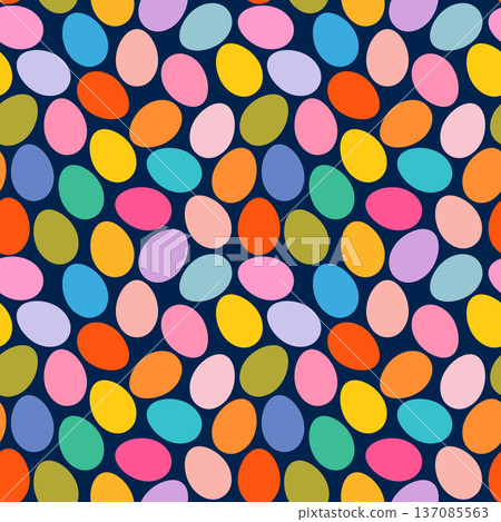 Colorful vector painted Easter eggs seamless pattern for package design and spring backgrounds and banners 137085563