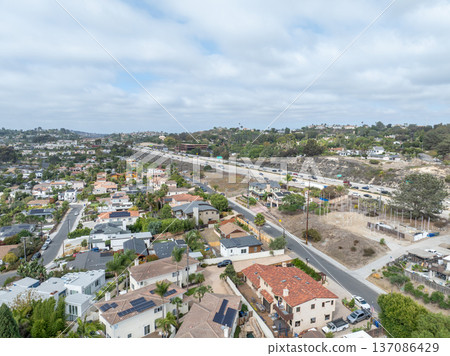 Aerial view of Del Mar town in San Diego, California Aerial view of Del Mar town in San Diego, California 137086429