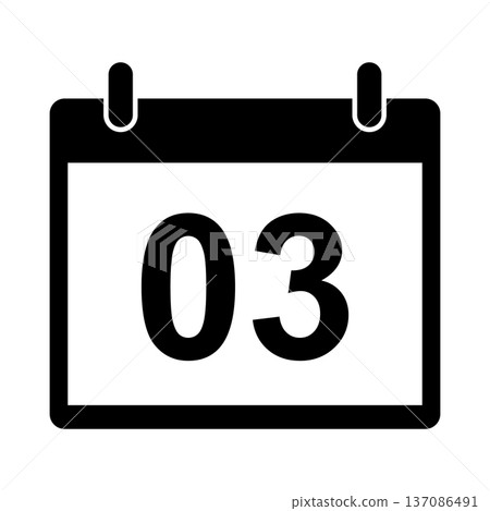 Calendar displaying the third day Calendar displaying the third day 137086491