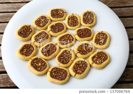 Homemade Cookies and Biscuits on Rustic Table 137086769