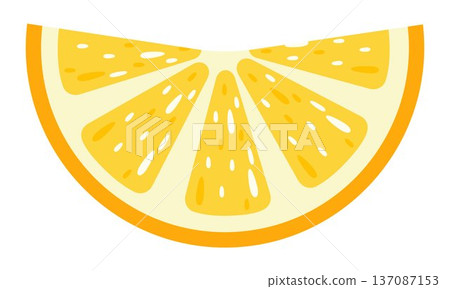 Fresh orange slice citrus fruit illustration juicy sweet segment summer vitamin food icon healthy organic ingredient flat design bright color Fresh orange slice citrus fruit illustration juicy sweet segment summer vitamin food icon healthy organic ingredient flat design bright color 137087153