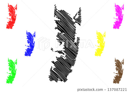 Pemba island (United Republic of Tanzania, Zanzibar Archipelago) map vector illustration, scribble sketch Al Jazeera al Khizra (the green island) map 137087221