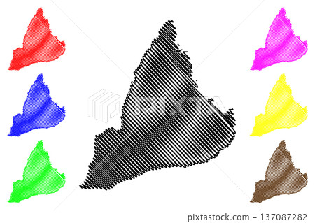 Rolla island (Kingdom of Norway) map vector illustration, scribble sketch Ralli map 137087282