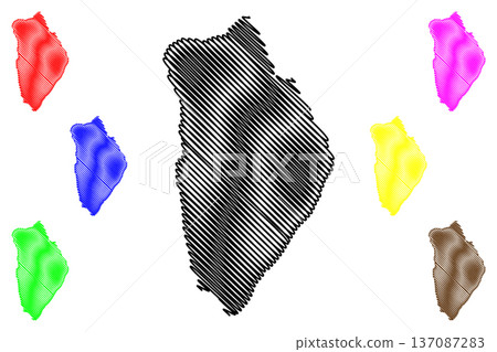 Rolvsoy island (Kingdom of Norway) map vector illustration, scribble sketch Rolvsoya or Gadde-Iccat map 137087283