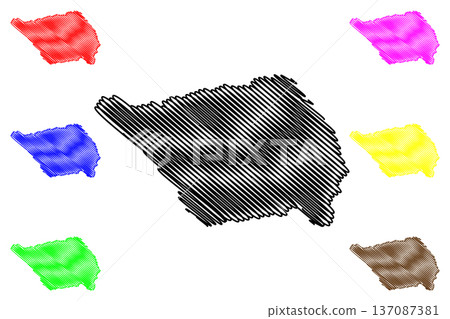 Savaii island (Samoa Islands Archipelago, Polynesia) map vector illustration, scribble sketch Savaii or Salafai map 137087381