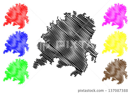 Serifos island (Hellenic Republic, Greece, Cyclades archipelago) map vector illustration, scribble sketch Serifos map 137087388
