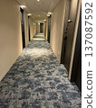 Hotel hallway tile carpet 137087592