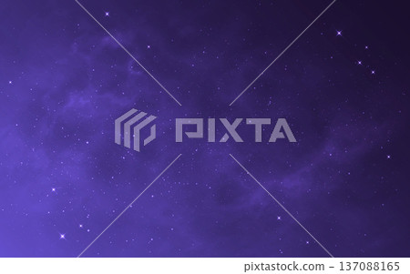 Galaxy background. Starry cosmos texture. Space wallpaper with color nebula. Glowing universe with shining stars. Cosmic wallpaper with bright stardust effect. Vector illustration 137088165