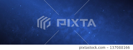 Milky way galaxy. Blue starry space background. Beautiful night night with stars. Deep universe with cosmic stardust particles. Realistic constellation wallpaper. Vector illustration 137088166