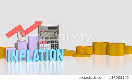 Global Inflation and Rising Cost of Living Concept 3d render. Global Inflation and Rising Cost of Living Concept 3d render. 137088195