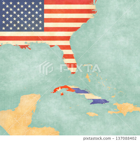 Map of USA and Cuba Map of USA and Cuba 137088402