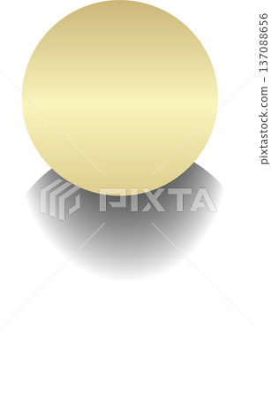 Gold paper circle and shadow 137088656