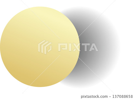 Gold paper circle and shadow Gold paper circle and shadow 137088658