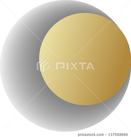 Gold paper circle and shadow 137088666