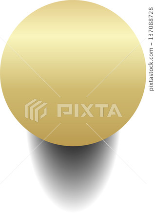 Gold paper circle and shadow Gold paper circle and shadow 137088728