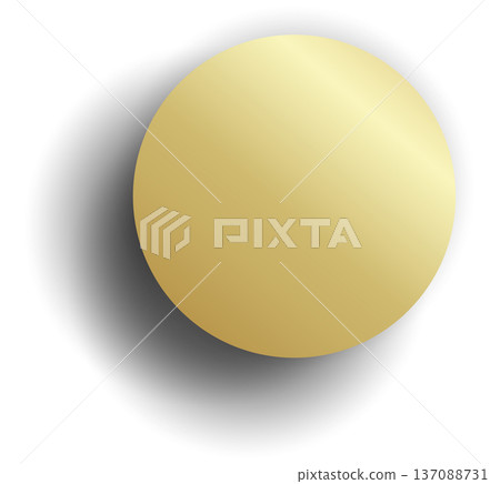 Gold paper circle and shadow Gold paper circle and shadow 137088731