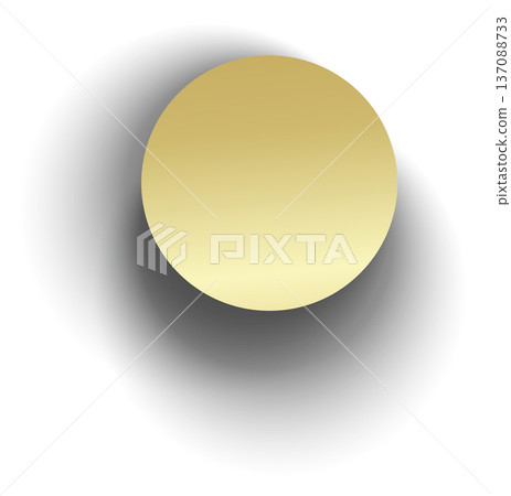 Gold paper circle and shadow Gold paper circle and shadow 137088733