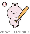 Rabbit playing baseball 137089033