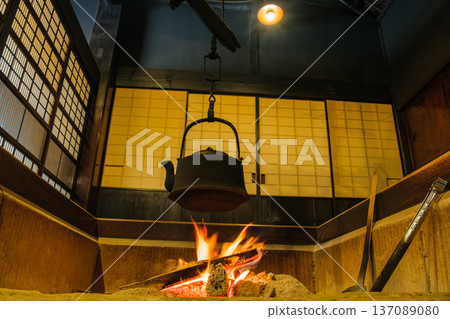Iron bottle in the hearth Iron bottle in the hearth 137089080