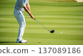 A high-action, professional sports photograph capturing a dynamic moment in a game of Golf. The image clearly shows a player making in sharp focus 137089186