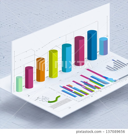 用於資料分析可視化的彩色長條圖 137089656
