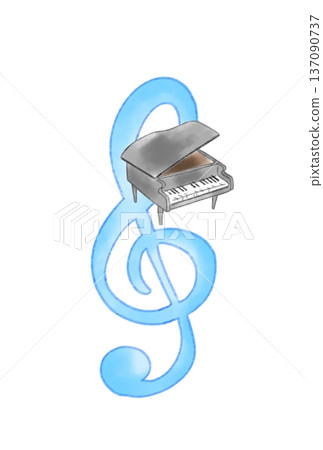 Musical notes with piano Musical notes with piano 137090737