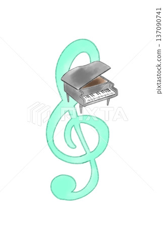 Musical notes with piano Musical notes with piano 137090741