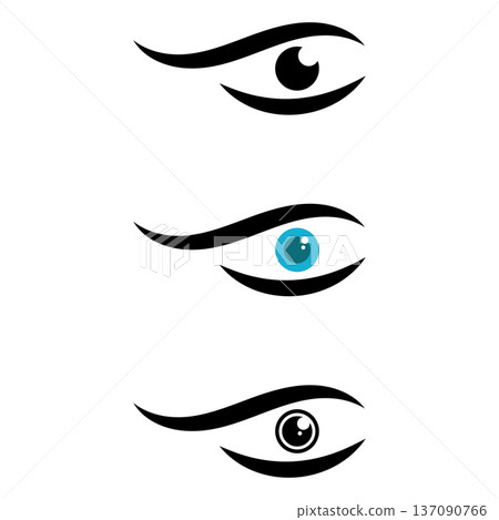 set of eye logo vector illustration icon 137090766