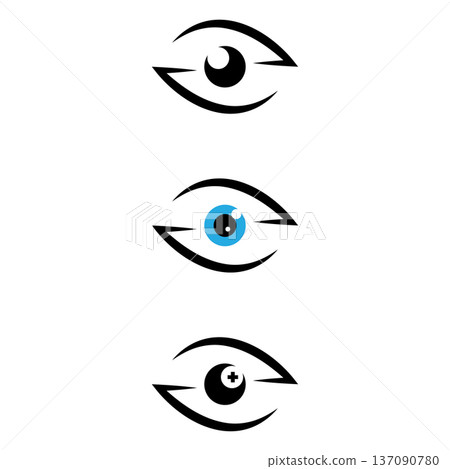 set of eye logo vector illustration icon set of eye logo vector illustration icon 137090780