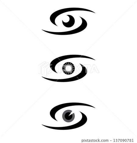 set of eye logo vector illustration icon set of eye logo vector illustration icon 137090781