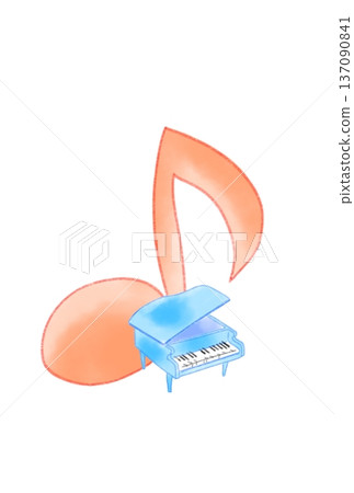Musical notes with piano 137090841