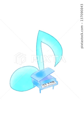 Musical notes with piano 137090843
