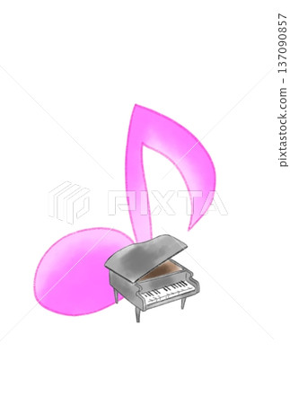 Musical notes with piano 137090857