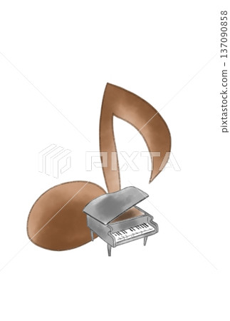 Musical notes with piano Musical notes with piano 137090858