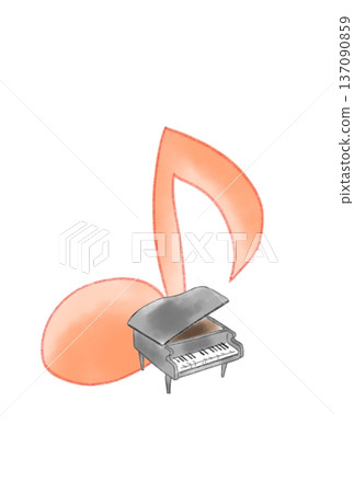 Musical notes with piano 137090859