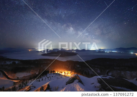 Winter starry sky and the Milky Way Winter starry sky and the Milky Way 137091272