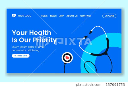 Landing Page Social Media World Health Day Flat Cartoon Hand Drawn Illustration 137091753
