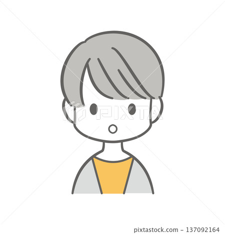 一位短髮女子驚訝的插圖 一位短髮女子驚訝的插圖 137092164