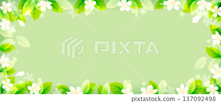 水彩風格向量邊框圖背景,飾以翩翩起舞的春花。 水彩風格向量邊框圖背景,飾以翩翩起舞的春花。 137092498