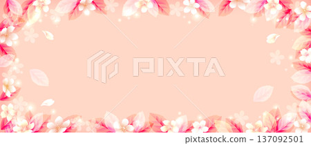 水彩風格向量邊框圖背景,飾以翩翩起舞的春花。 水彩風格向量邊框圖背景,飾以翩翩起舞的春花。 137092501