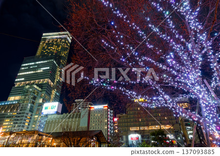 從Tennoji公園看見的Apen沒有Harukas夜視圖 137093885