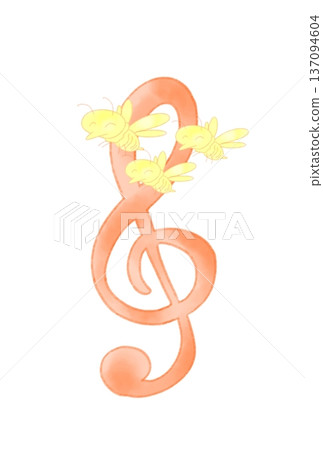 Musical note with bees Musical note with bees 137094604