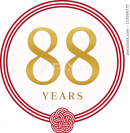 88th birthday celebration: Mizuhiki and plum knot age icon 88th birthday celebration: Mizuhiki and plum knot age icon 137094775
